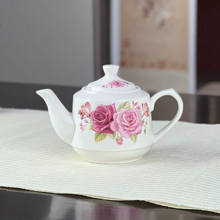 花开玫瑰陶瓷茶壶茶杯套装办公室凉水壶酒店餐厅夏天花茶壶茶杯