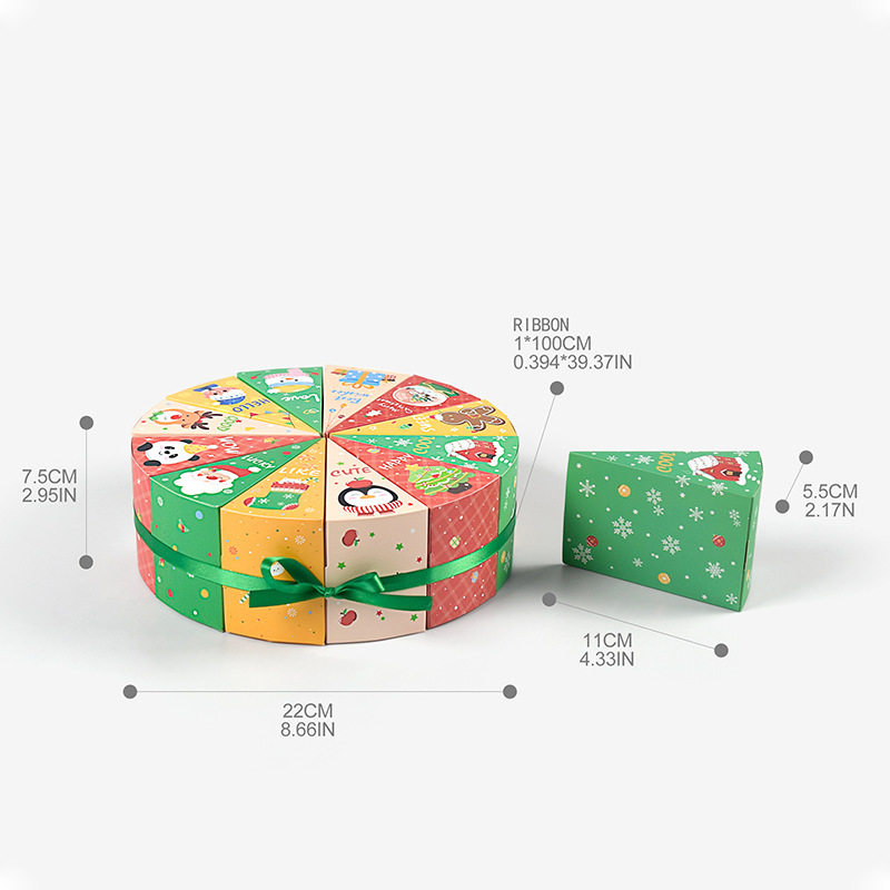 クリスマスカウントダウンギフトボックスクリスマスパーティーテーブル素敵な包装セットカラフルなキャンディボックス 12 ピース/パック|undefined