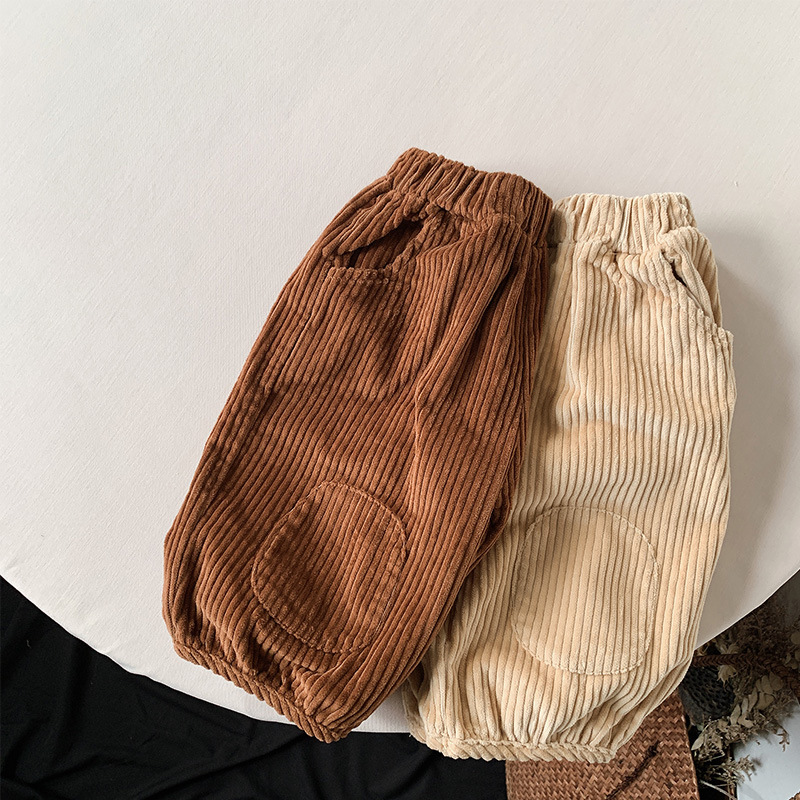 Pantalones de Pana Holgados para Niño de Pana de Algodón Largo al Tobillo para Primavera y Otoño