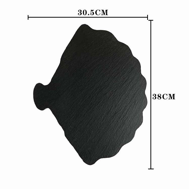 Placa de estilo europeo negro roca Placa de sushi plato de postre restaurante occidental plato de barbacoa plato japonés creativo plato de carne