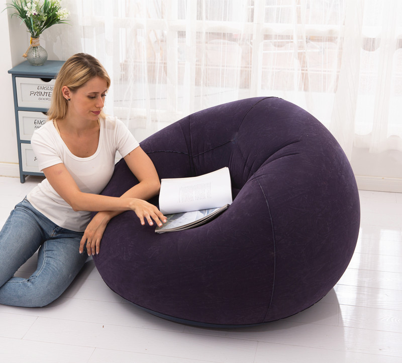 Sofá inflable perezoso grueso a través del espejo, sillón reclinable plegable, sofá exterior con combinación de pedal, sofá flocado