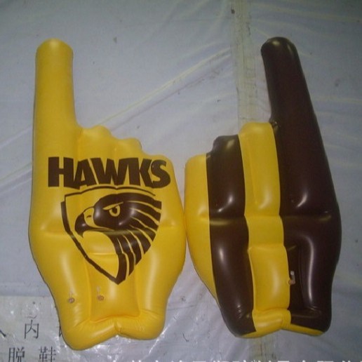 峰云供应  PVC充气手指 加油充气手掌 助威拍掌充气广告礼品玩具