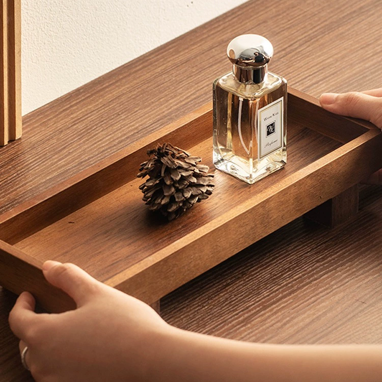 Поднос для хранения ювелирных изделий из орехового дерева в китайском стиле, простой и универсальный, многофункциональный, легкий, роскошный, для домашней чайной комнаты, поднос для хранения из цельного дерева