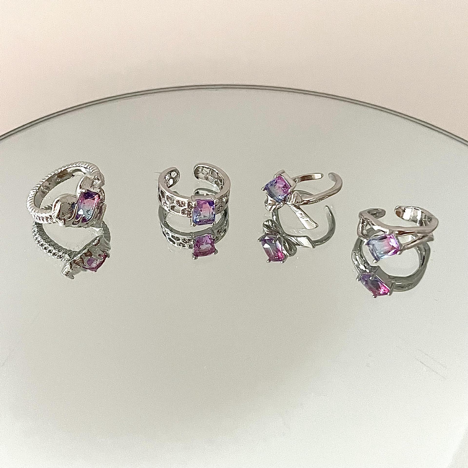 Retro Butterfly Alloy Inlay Womenu0027S Rings 1 Piece