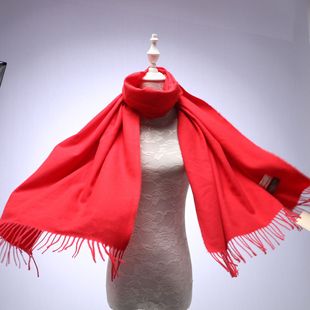 Hot selling solid color cashmere scarf autumn and winter warm new tassel shawl gift big red scarf factory generation