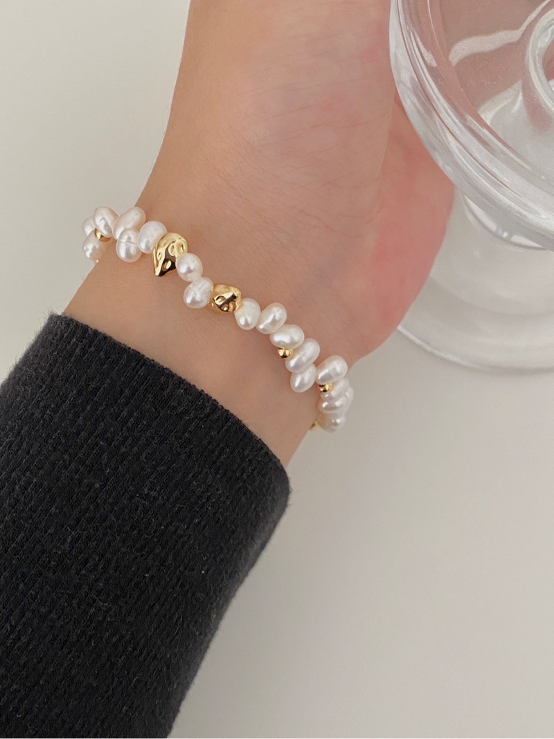 13g Weight Bracelets Classification Vacation Simple Style Round Imitation Pearl Beaded Chain Beaded Bracelets Wholesale