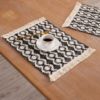 Cloth, woven tableware, two-color decorations for side table, cotton and linen