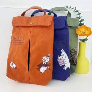New Moomin Yamei Tissue Box Storage Bag Hangable Car Seat Back Cute Cartoon Tissue Cover