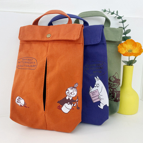 New Moomin Yami tissue box storage bag can be mounted on the back of the car seat with cute cartoon tissue cover