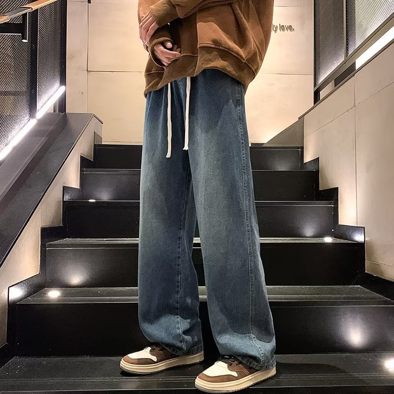 2024 nuevos jeans de moda pantalones casuales de otoño para hombres, pantalones harem sueltos de marca de moda americana, pantalones para hombres