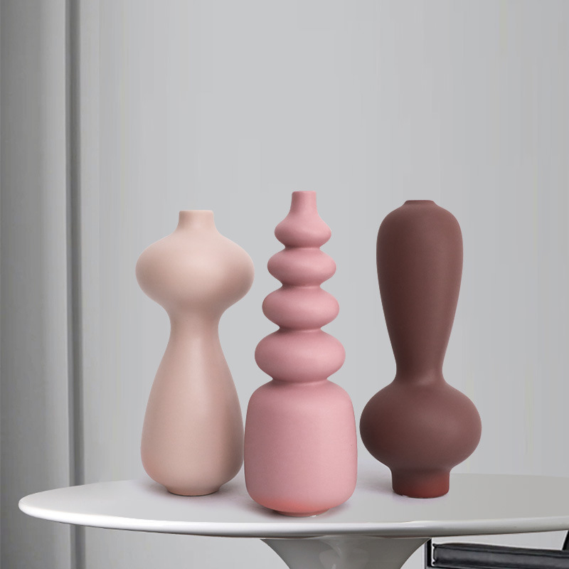 Special-shaped abstract art vase creative ceramic living room home entrance model room decoration Nordic vase ornaments