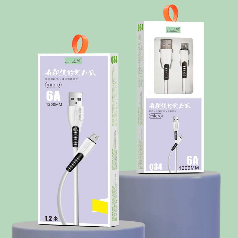 Boxed 6A data cable is suitable for Apple Android type-c flash charging line charging line fast charging line 120W data line