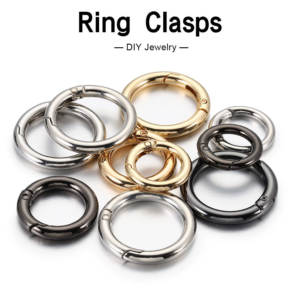 Ready available metal spring buckle ring round carabiner key hook