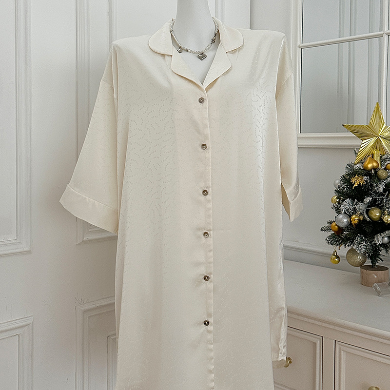 문자열 베이지 - 셔츠 드레스