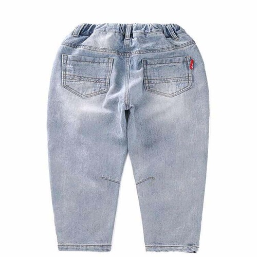 Boys' Thin Denim Pants, Single-layer Trousers, Boy's Long Pants, Stretchy Slim-fit Children's Clothing for Spring, Summer, and Autumn—Fashionable Single-layer Trousers