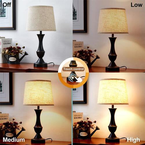 American-style minimalist creative warm decorative cross-border USB charging touch dimmable LED bedroom bedside lamp