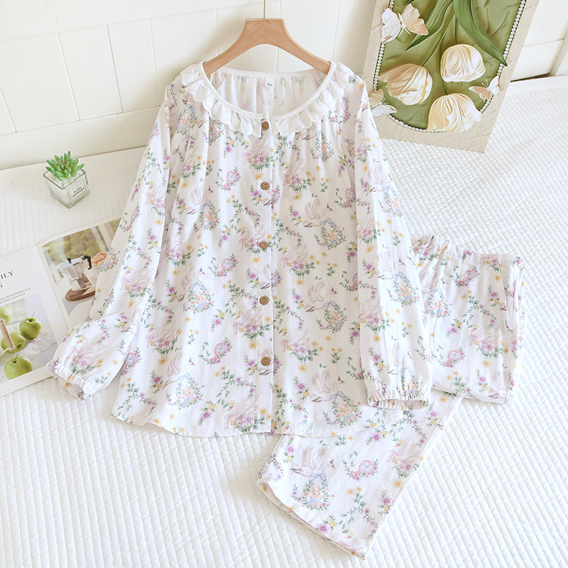 가슴쿠션/고정컵 순면 거즈 라운드넥 감금복 세트 해피 화환