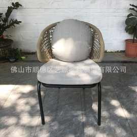 户外藤椅室外咖啡厅塑木椅庭院花园阳台露台藤椅奶茶店休闲桌椅子