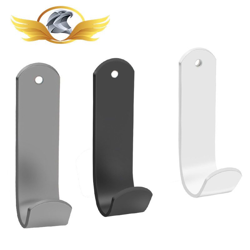 J-Shaped Hook Strong Adhesive Door Back Hanger No-Drill Kitchen Wall-Mounted Plastic Sticky Hook Multi-Purpose