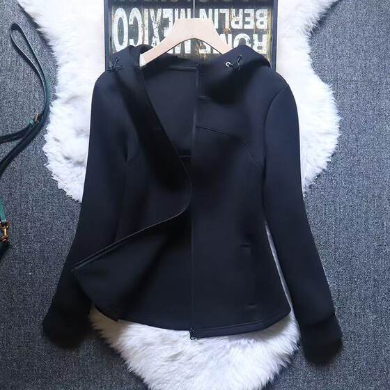 2025 autumn new comfort burst! Sports Wear Casual Hooded Air Layer Cotton Sweater Women's Cardigan Jacket