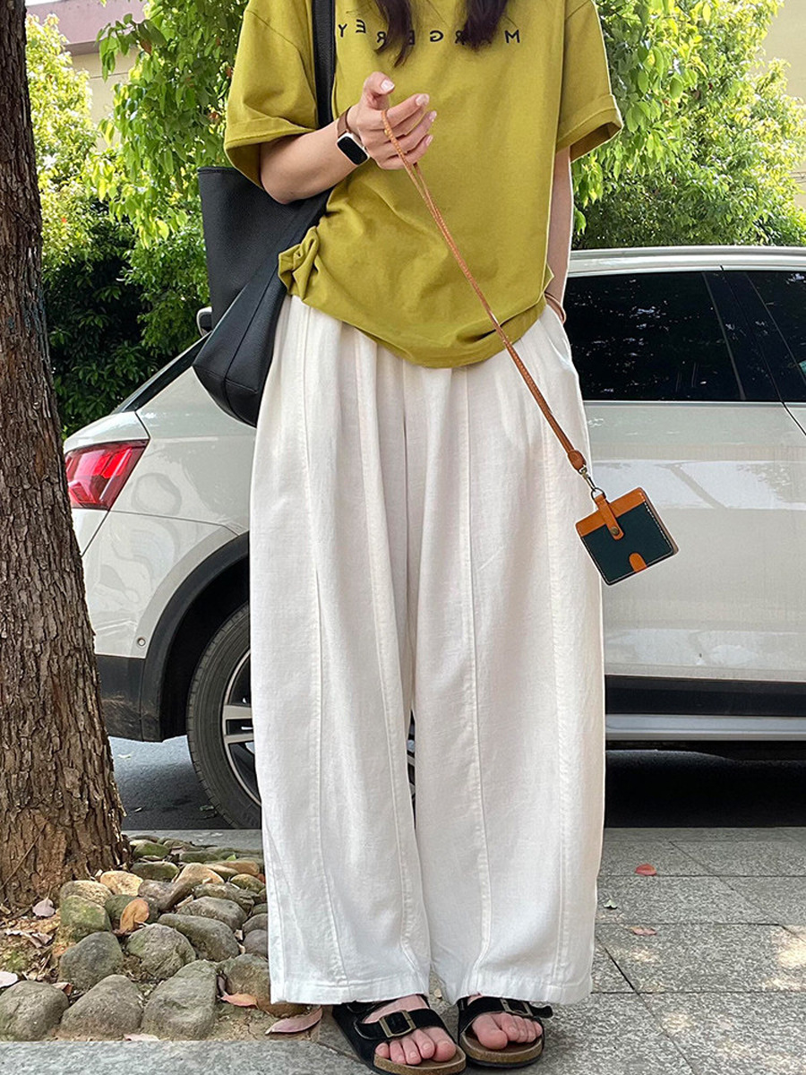 Quần short nữ cạp cao dáng rộng chất liệu cotton mềm mại — Xanh lông mòng đen, màu trắng