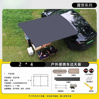 Avtomobil yan çətirləri – Car Side Canopy, Outdoor - vinyl-car-side-canopy-2-4m-black-many-people