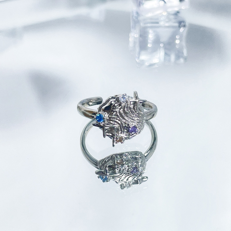 10g Weight Zircon Inlay Material Open Rings Classification Adjustable Ring Size 1 Piece Quantity Daily, Street Occasion Copper Material Star, Heart Shape, Butterfly Pattern Women's Gender Plating, Inlay Design IG Style, Cool Style Style Wholesale IG Style Cool Style Star Heart Shape Butterfly Copper Plating Inlay Zircon Open Rings 9