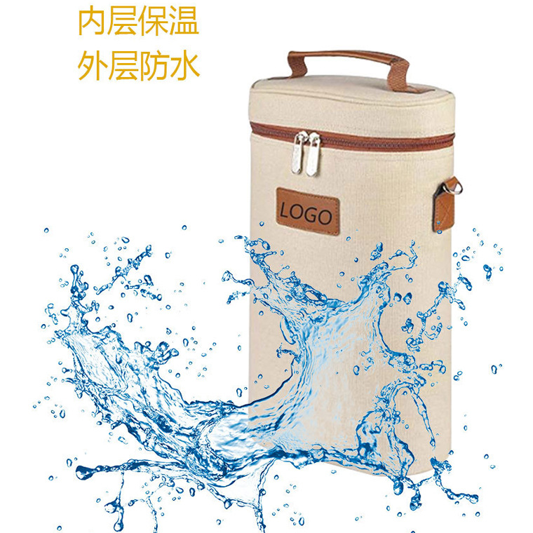 Processing LOGO gift bag water-repellent portable double clapboard Red wine bag with cotton thickened one-shoulder red wine bag