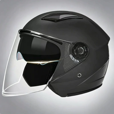 and warm helmet, Motosiklet kaskı (dəbilqə) - b4-dual-lens-black