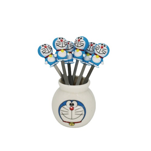 Dingdang Cute Dessert Cake Sign Mooncake Fork, Cartoon Creative Home Use Lovely Children Stainless Steel Fruit Fork