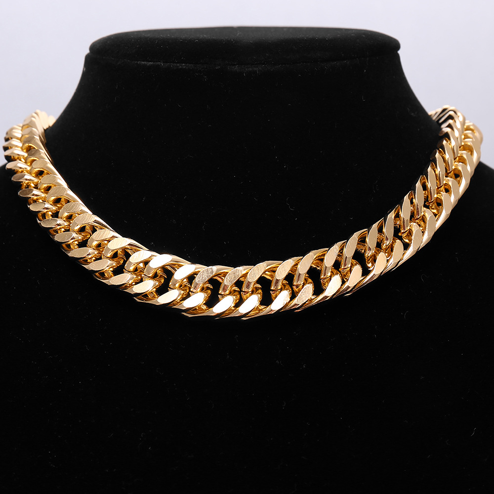 Punk Style Thick Chain Gold-plated Alloy Necklace Wholesale Nihaojewelry display picture 6