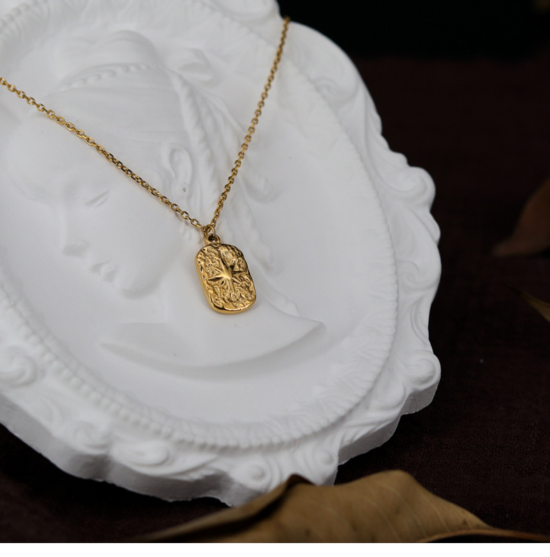 Fashion Square Titanium Steel Pendant Necklace 1 Piece