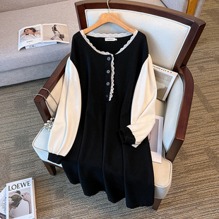 Plus size/300kg dress women's chest circumference 150/160 loose mid-length sweater 350kg 8376