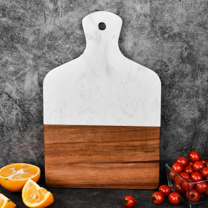 Tablero de mármol transfronterizo empalmado acacia madera tablero de corte Amazon madera maciza tablero de queso tablero de filete tablero de corte de frutas