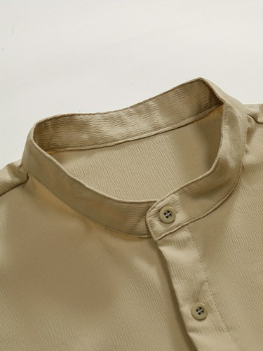 Men's Summer Breeze Green Short Sleeve Button Up Shirt Cross-Border
