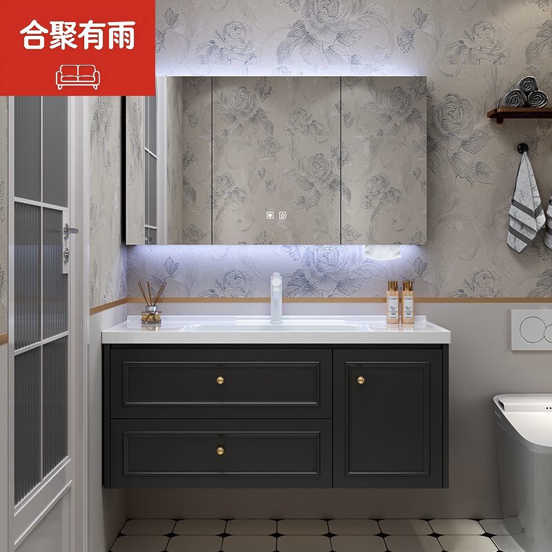 Smart Ceramic Integrated Bathroom Cabinet Combination Wash Basin Wash Basin Bathroom Washstand French Modern Simple Smart Ceramic Integrated Bathroom Cabinet Combination Wash Basin Wash Basin Bathroom Washstand French Modern Simple