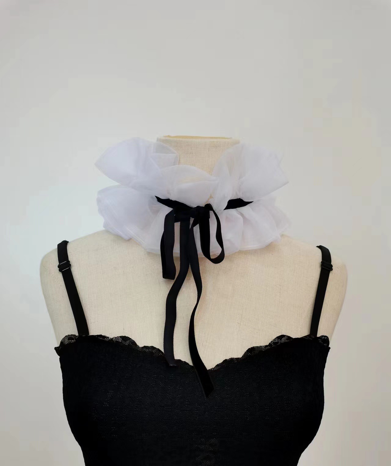 Palacio fotografía escenario foto retro collar falso accesorios decorativos organza malla mujer rafia solapa