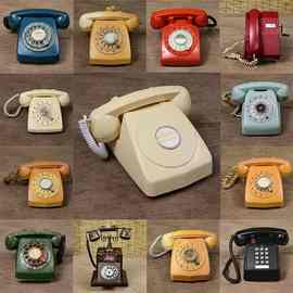 老电话机老拨盘转盘电话怀旧老物件装饰品摆件拍摄道具 仅摆设