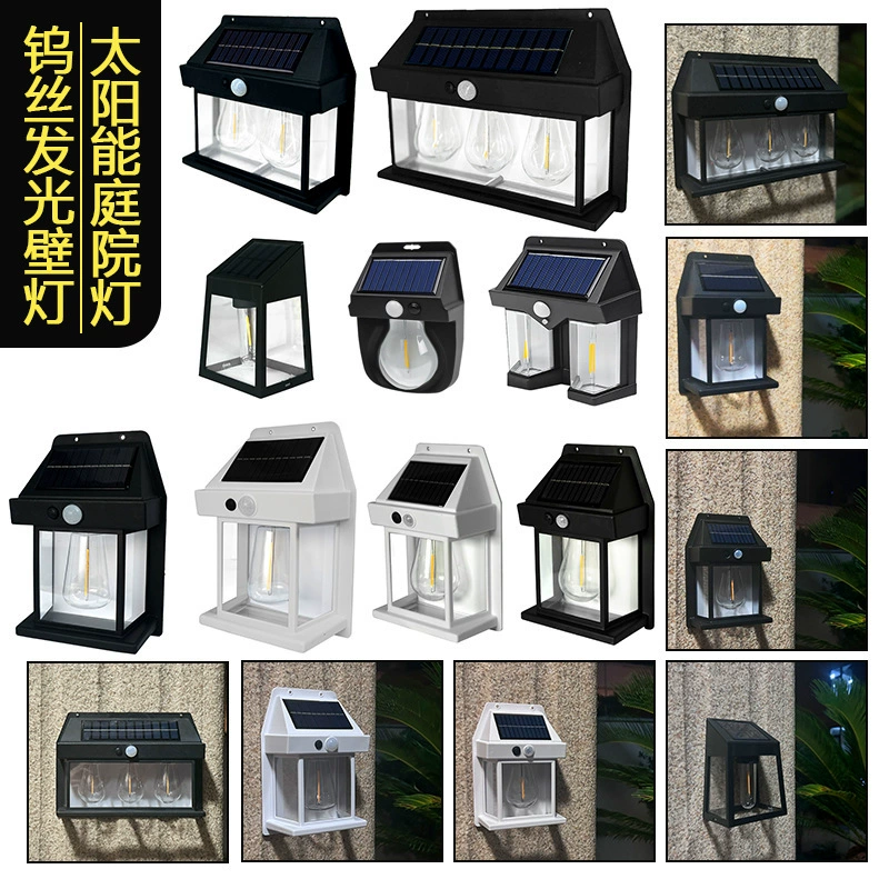 Солнечный Уличный настенный светильник индукционный трехрежимный вольфрамовый провод настенный светильник сад вилла двор ночник непромокаемый