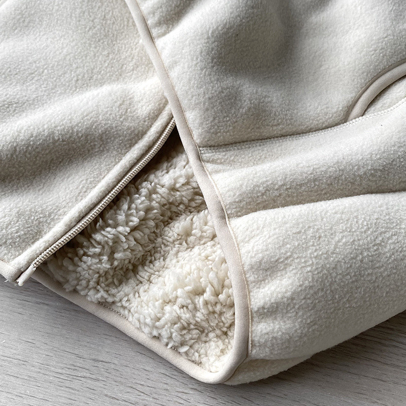 (2개) 독신 남녀 수출  가을과 겨울 더블 레이어 복합 기모 패딩 양고기 양털 폴라 플리스 칼라 코트 16373