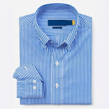 2214#条纹长袖衬衫小马标外贸男刺绣翻领T恤跨境男装POLO衫