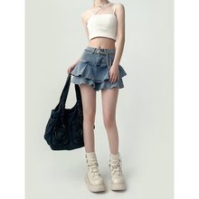 甜辣鱼尾裙春夏款2025年新款高腰a字牛仔短裙女防走光半身蛋糕裙