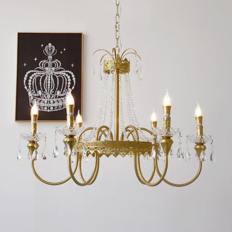 新款2025法式蜡烛水晶吊灯客厅餐厅卧室创意个性轻奢复古艺术吊灯