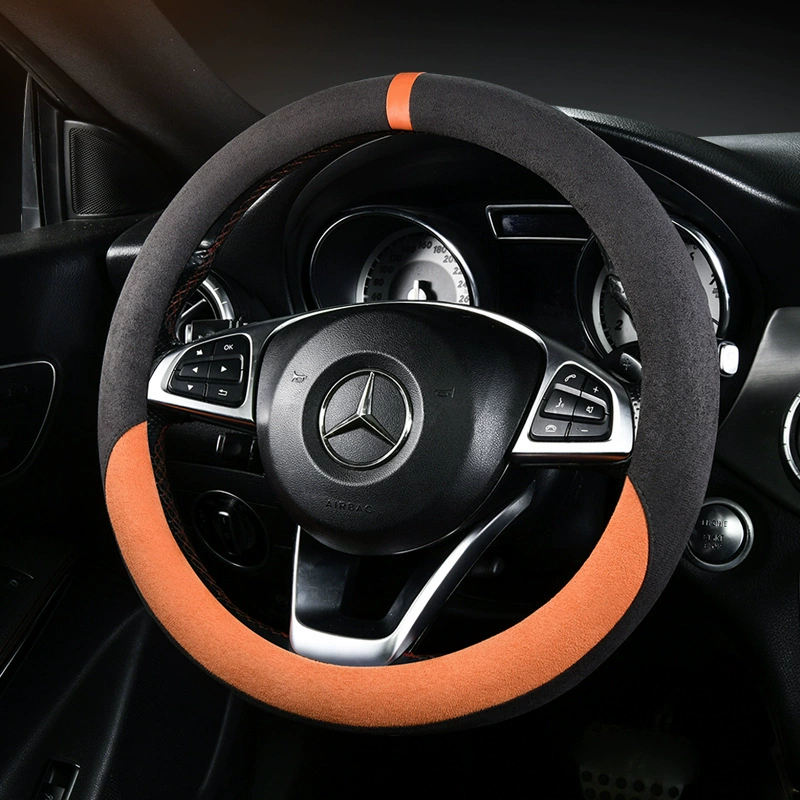 Трансграничные автомобильные замшевые чехлы для рулевого колеса четыре сезона универсальные противоскользящие и износостойкие десять цветов