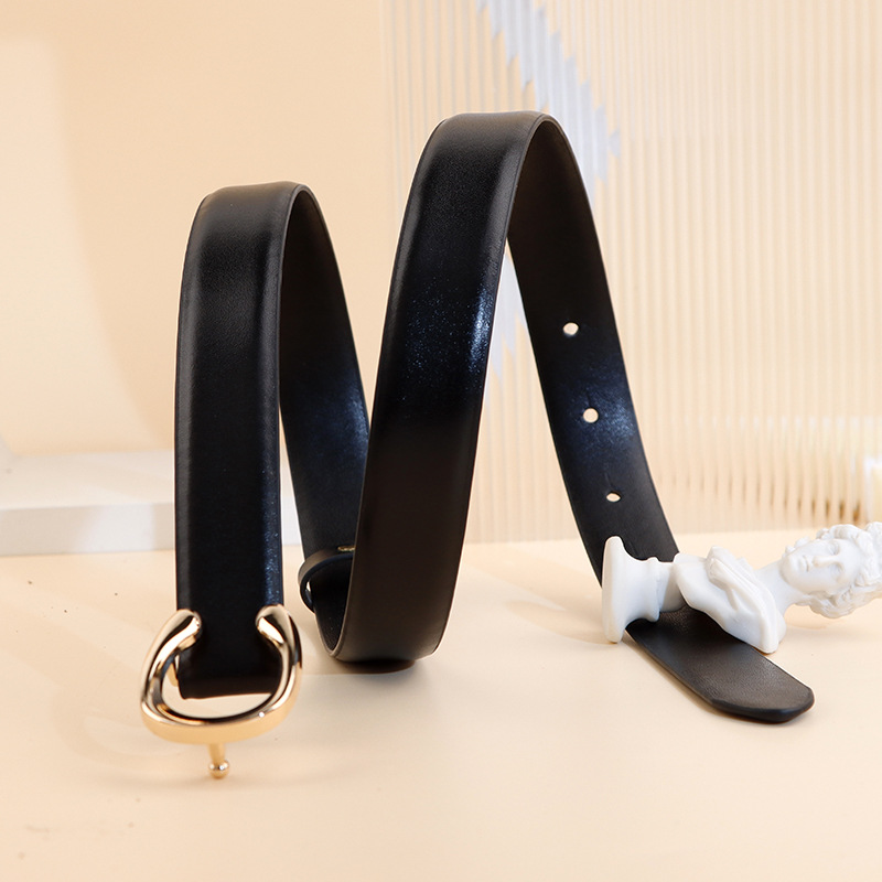 2023 New Belt Women's Light Luxury High Grade C Buckle Leather Head Layer Cowhide Versatile Belt Decoration Suit Denim_voghion.com