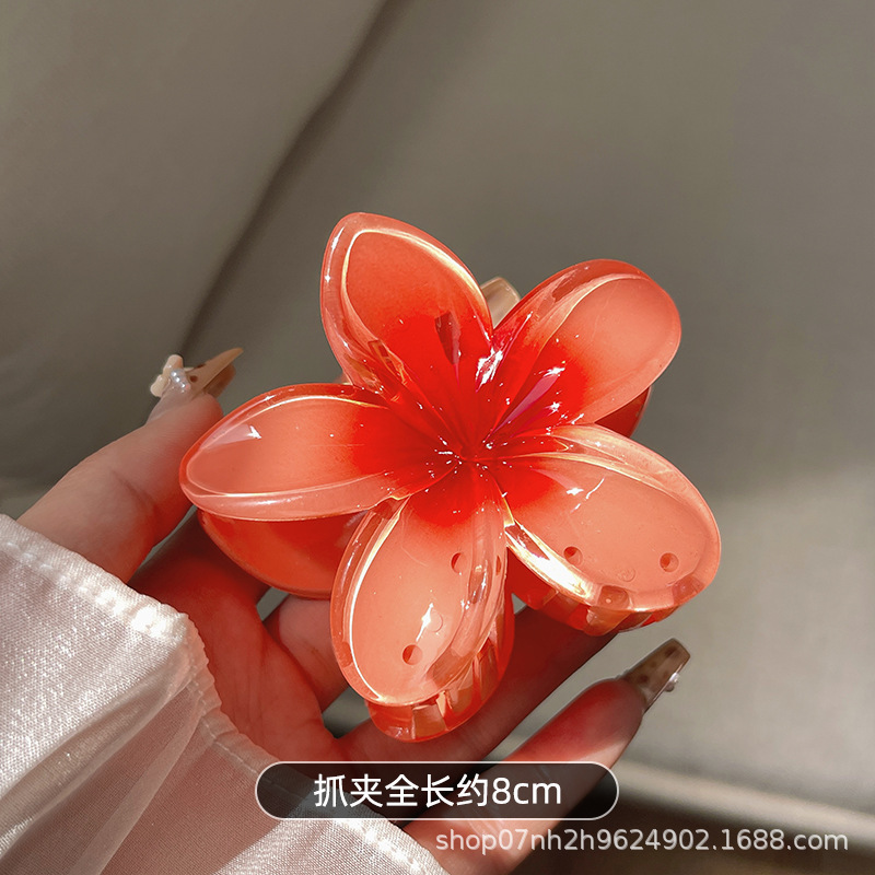 クロスボーダーネットセレブプルメリアヘアピンセット後頭部半分結び花グリッパーシャーククリップシーサイドヘアピン|undefined