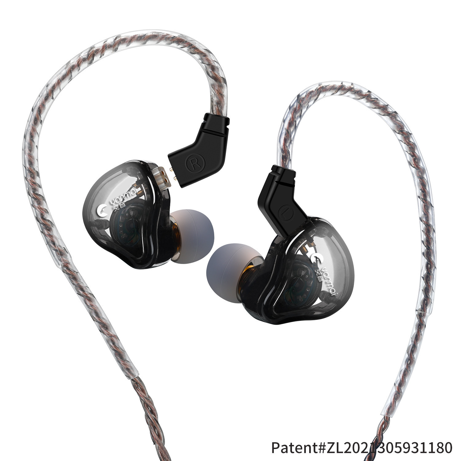 Auriculares geniales en vivo, auriculares móviles de hierro en movimiento profesionales, auriculares con cable híbrido, 2,5 metros de largo, en la oreja