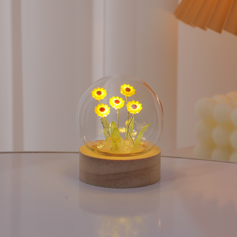 迷你花束小夜灯向日葵手工diy材料创意台灯摆件女生闺蜜生日礼物|undefined
