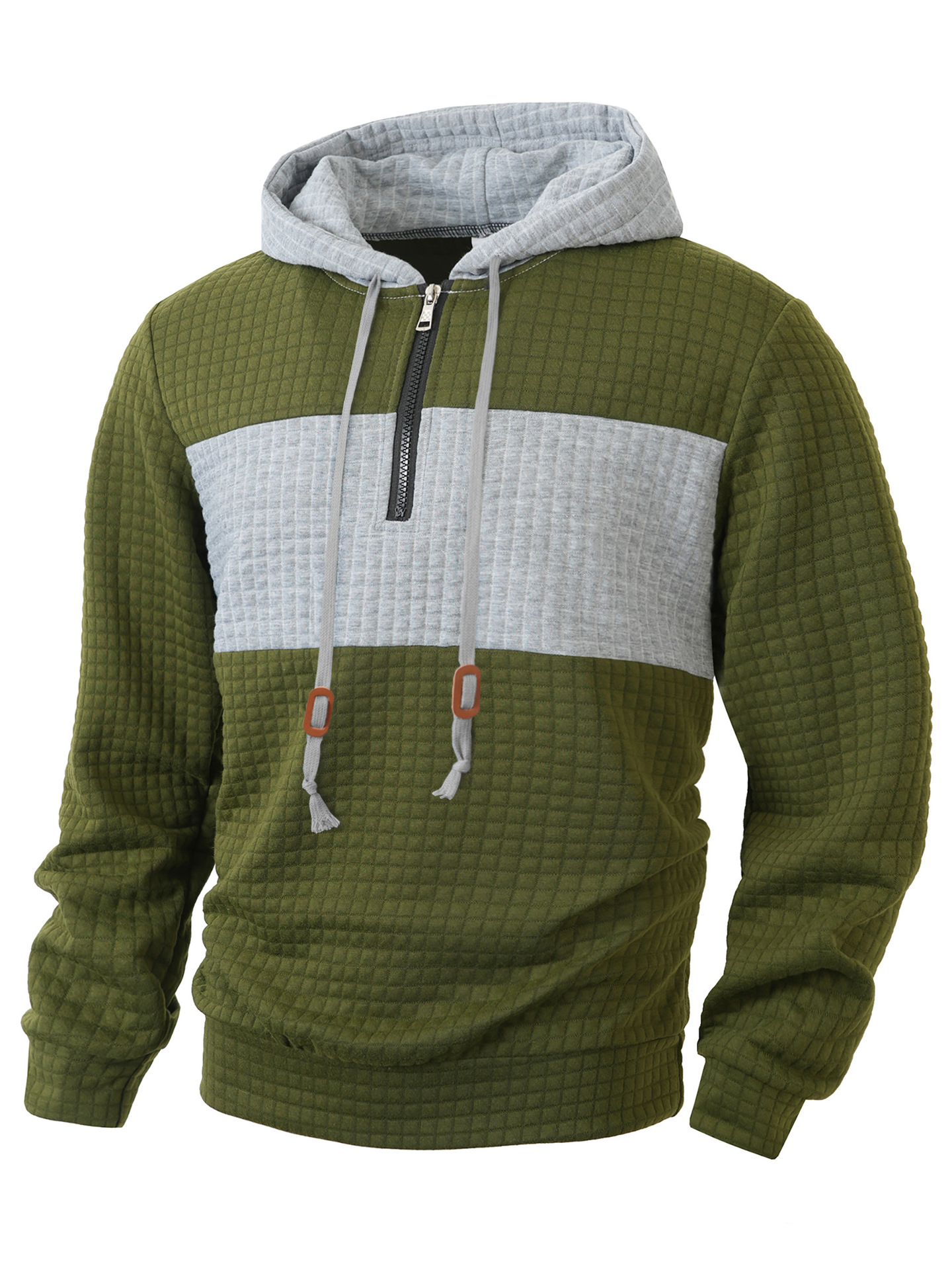 Europa tamaño Amazon primavera y otoño hombre nuevo hombre color cuadrado chaqueta camiseta de mangas largas sudadera deportiva casual