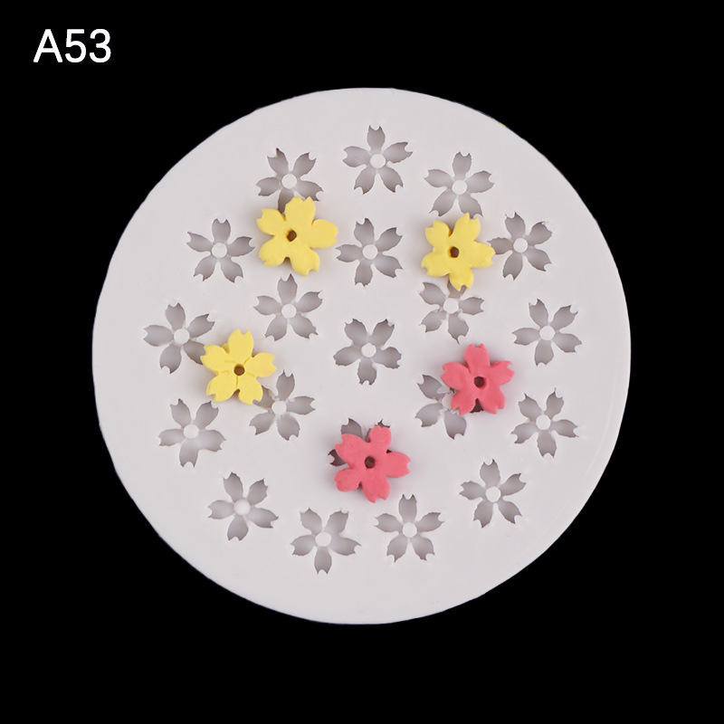 Mini Rosa flor de cerezo pastel de chocolate hornear molde de silicona cristal epoxi accesorios hechos a mano molde decorativo